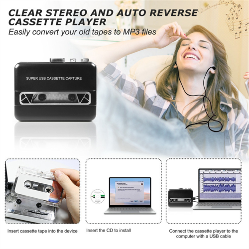 Lecteur de cassettes USB portable Super haut-parleur 2