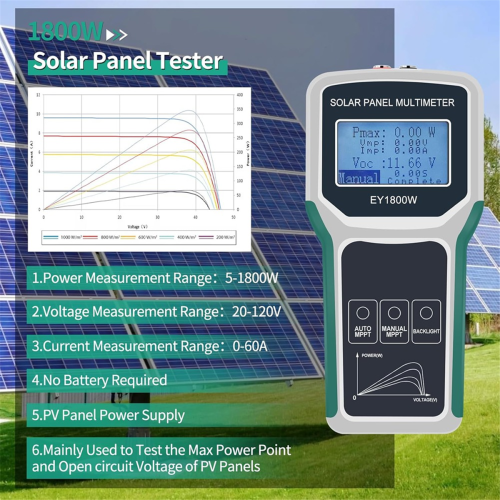 Solpanel Smart Tester Multimeter Testning Effektmätare Verktyg 2