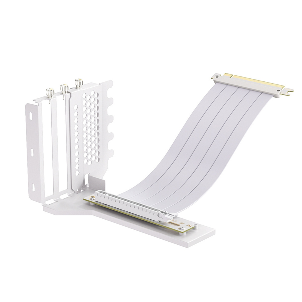 White L-Z3 Gpu Vertical Mounting Bracket, Pcie 4.0 X16 Riser Cable,