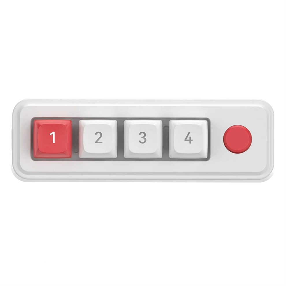 Mechanical Keyboard 4 Keys 1 Knob Macro Programming Keyboard White 4711175574918