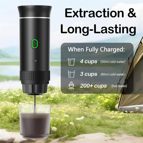 Electric Portable Espresso Coffee Machine Camping Coffee Maker White 2