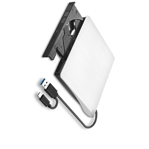 Εξωτερικό περίβλημα μονάδας δίσκου DVD CD-ROM RW USB 3.0 5Gbps λευκό 1