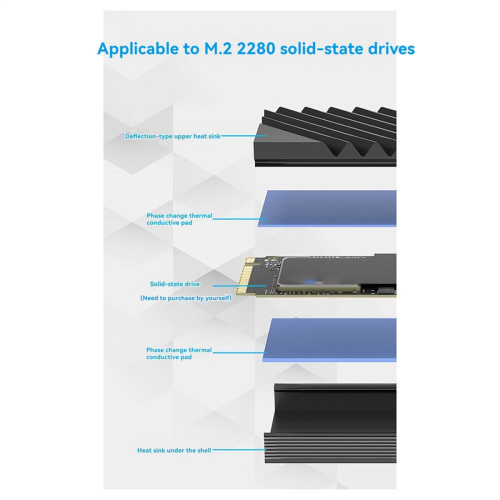 Ny M.2-11 Radiator Solid State Drive M2 Køling Harddisk 1