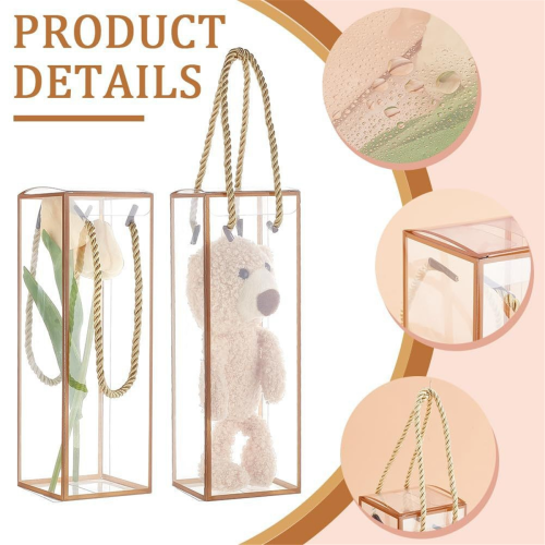 12 Pack Transparent Plastic Gift Box, with Golden Borders 2