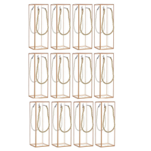 12 Pack Transparent Plastic Gift Box, with Golden Borders
