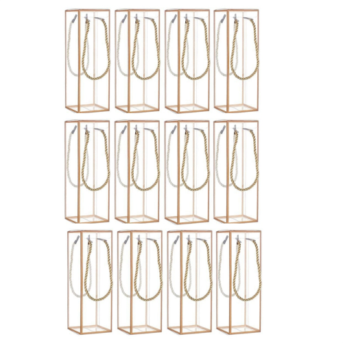 12 Pack Transparent Plastic Gift Box, with Golden Borders