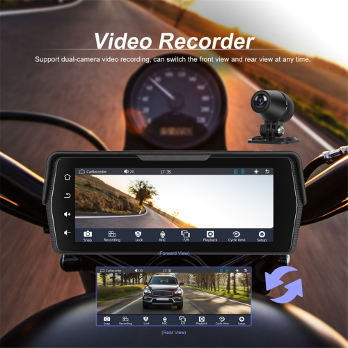 Πλοήγηση 6,8 ιντσών οθόνη μοτοσικλέτας Carplay Android Auto IP67 1