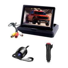 Monitor de visão traseira dobrável de 5 polegadas com câmera de ré, monitor de carro