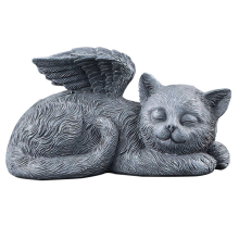 Estátua de anjo em memória de gato, presente, lápide de animal de estimação, enfeites de animais