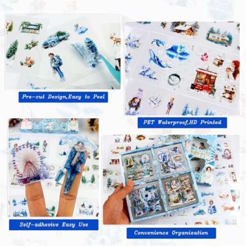 100 ark vinterklistremerker til scrapbooking-utstyr 2