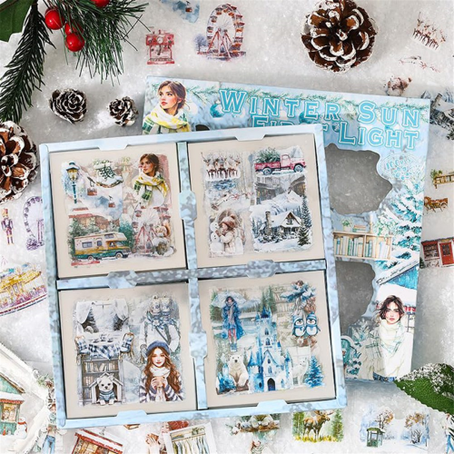 100 ark vinterklistremerker til scrapbooking-utstyr 1