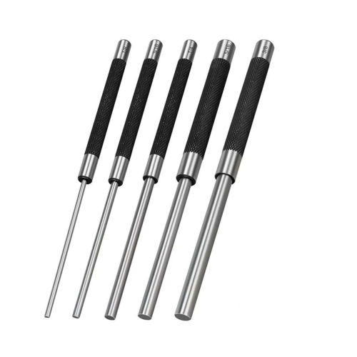 Conjunto de 5 peças de punção de pino de rolo, kit de ferramentas de punção de pino de aço carbono de 8 polegadas