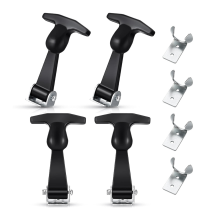 Lot de 4 loquets de capot élastiques en acier inoxydable avec poignée en T flexible