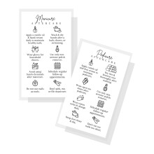 Manikyyri ja pedikyyri jälkihoito Asiakasohjekortit Kynsihoitola | 50 pk | Vastaa kanta-asiakasalennuksen ja Nail Techin hoitopoisto-ohjeita asiakkaa