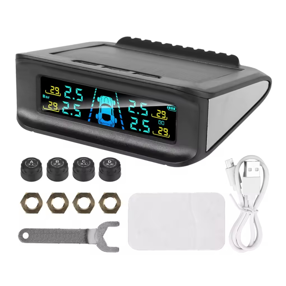 Wireless Solar Power Smart Car Tpms Tire Pressure Alarm System 4713552799129