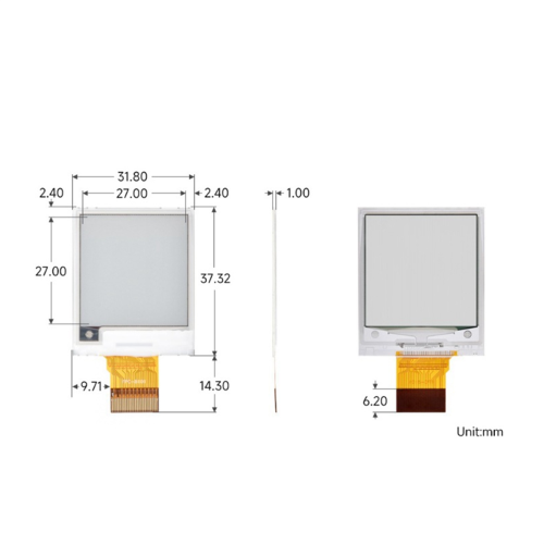 Til 1,54 tommer e-papirskærm 200 x 200 pixels 2
