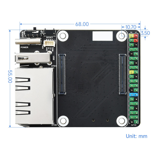 MINI Dual Ethernet CM4-bærerkort for 2