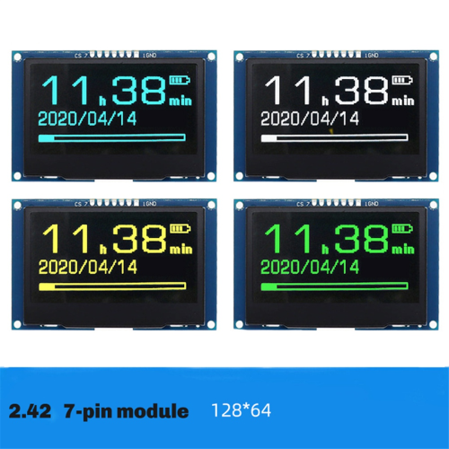 2,42 tommer OLED-displaymodul 128x64, HD LCD-skærm, blå 1