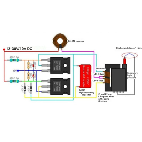 DC 12-30V ZVS Drive Board Module with Coil, High Voltage Drive Board 2