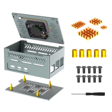 Custodia in alluminio per 5 PC, include ventola PWM 4010