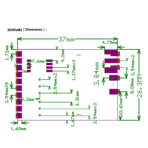 2 buc. Modul receptor VRX FPV 3.3G 3D3RxM2 analogic wireless 16 canale 1
