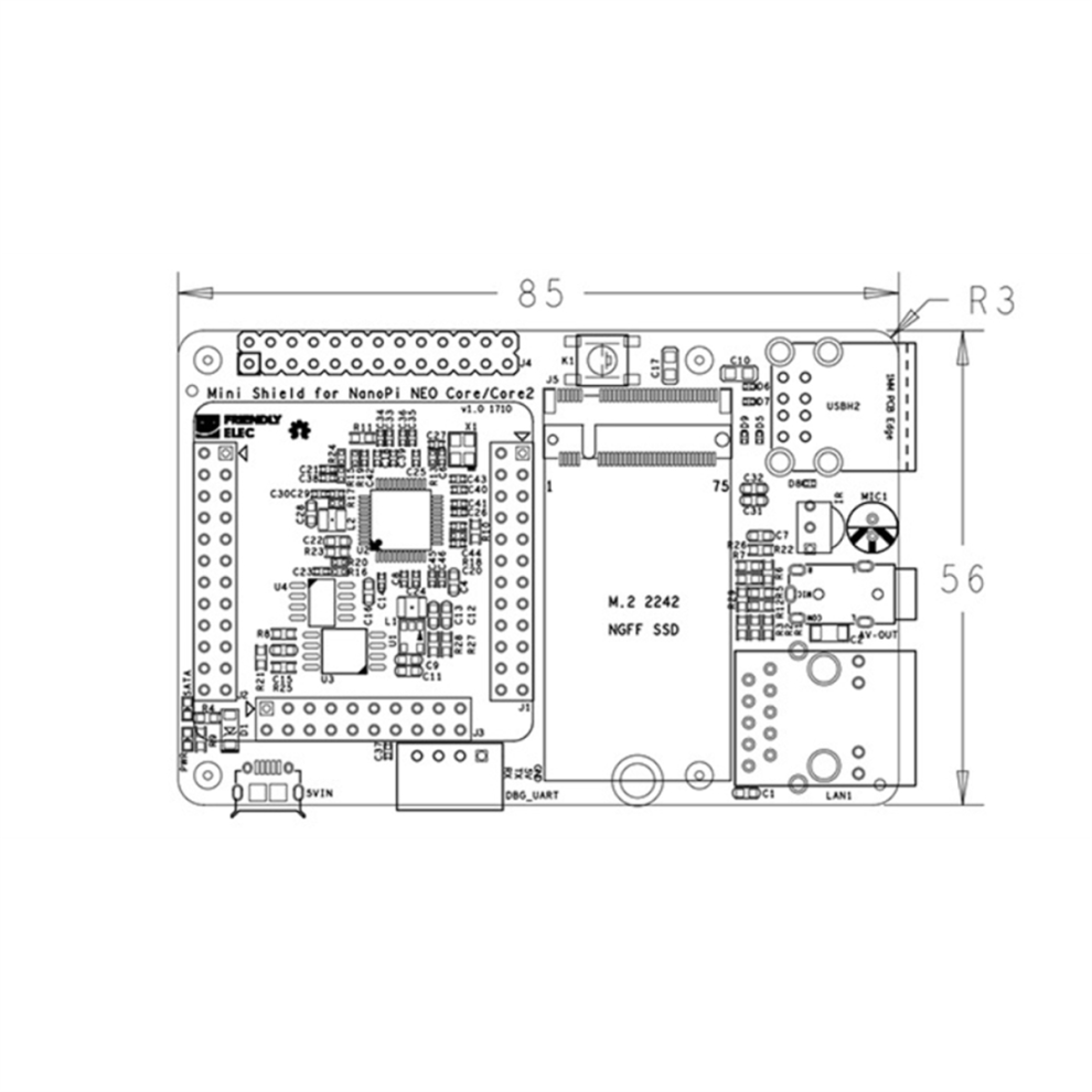Mini Shield pentru NanoPi NEO Core/Core2 SDK Suport Același on OnBuy