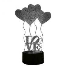 3D Illusion Love Heart Shape LED Night Light Colorful Couple Room Table Lamp YGWL n