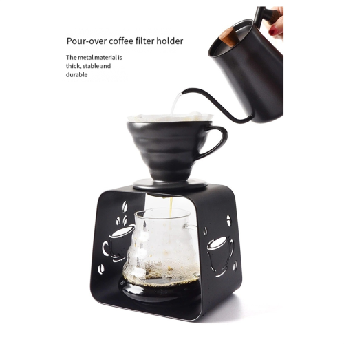 Kaffedrypperstativ, sort metal, bærbar, til kaffeudtrækning. 2