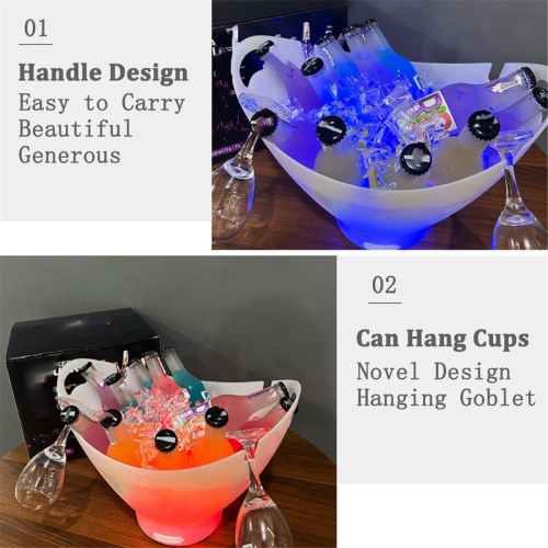 Ice bucket with Bluetooth speaker, light bar, portable wine bucket. 2