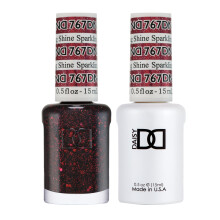 DND Gel Polish Set - 1 each of Red Gel Polish and Red Nail Polish 767 Sparkling Shine 0.5 Fl Oz