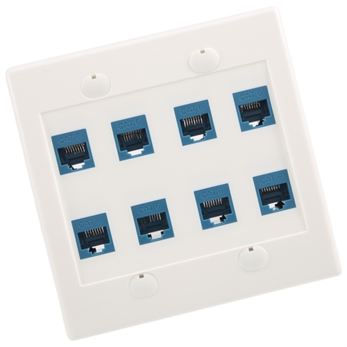 2 τεμάχια πλακέτα τοίχου Ethernet 8 θυρών - διπλή υποδοχή Cat6 RJ45 2