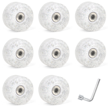8 kusů koleček pro kolečkové brusle 85A Quad 62 x 33 mm s ložisky, bílá