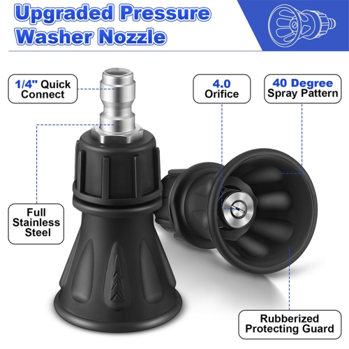 2Pack 40 Degree Pressure Washer Nozzle 4.0 Orifice Guard 2