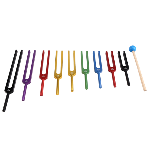 Σετ Τσάκρα Tuning Forks, για Θεραπευτικό Τσάκρα, Ηχοθεραπεία Πολύχρωμη 1