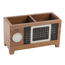 Holzkalender-Stifthalter, multifunktionaler Schreibtisch-Organizer