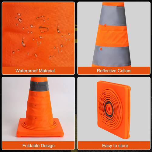 2-pack vikbara trafiksäkerhetskoner, 18 tum, mångsidiga koner 2