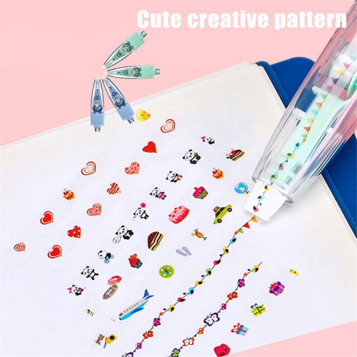 4PCS Cartoon Pattern Decorative Tape, DIY Lace Correction Tape 2