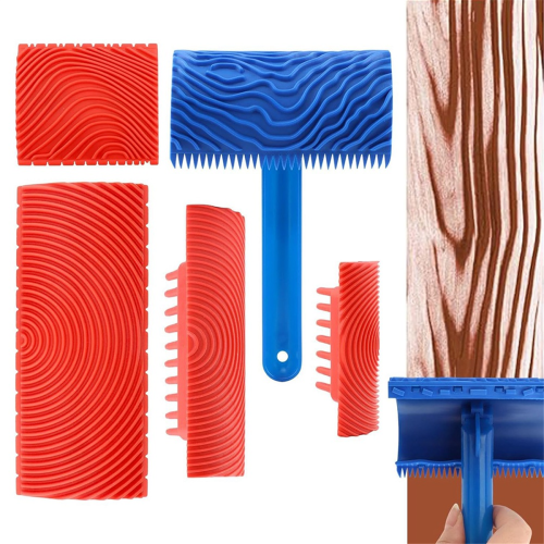 5 Pack Wood Grain Tool,Woodgraining Tool Kit,Texture Pattern 1