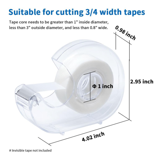 Håndbrugbar bordtapedispenser, til 3/4 tommer tape, 10 stk. 1