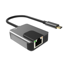 Adaptor USB Tip-C 3 în 1 cu mufă audio de 3,5 mm, Ethernet RJ45 1000 Mbps