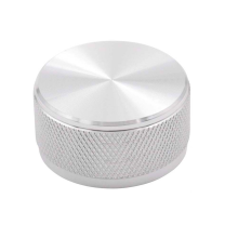 34x17mm CNC alumínium gomb audioerősítőhöz, hangszóróhoz, CD-hez, ezüst