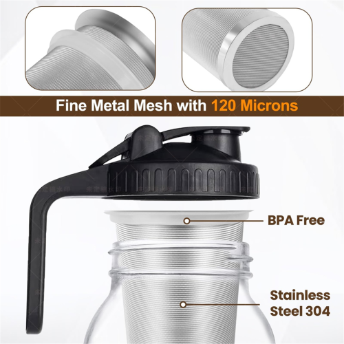 2 Stück Cold Brew Kaffeefilter, Wasserfilter, Weithalsglas 64oz 2