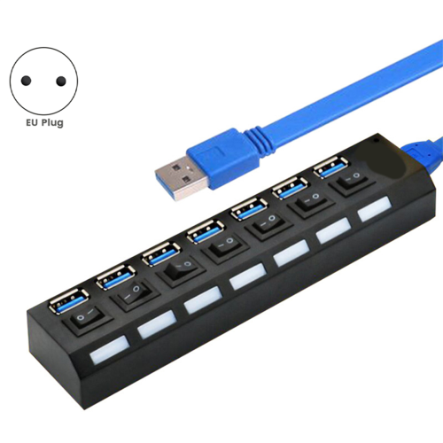 USB 3.0-hub USB-hub USB-splitter Bruk strømadapter EU-plugg 1