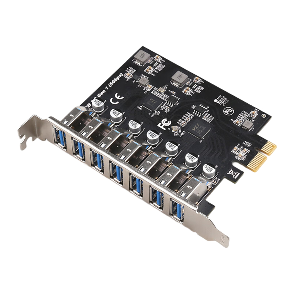 Usb Expansion Card Pcie To 7-Ports Usb 3.0 Adapter Card 5Gbps Black 4713552747915