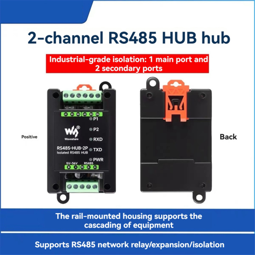 Industriell isolert 2-kanals RS485 Hub-repeater 1