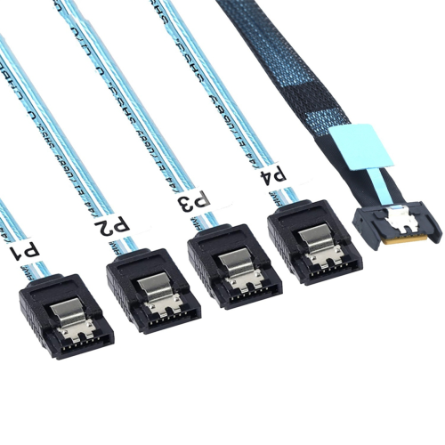Câble SlimSAS 8654 MCIO 4I 38 broches vers 4x PCIE5.0 PCI-E Server 1M 2