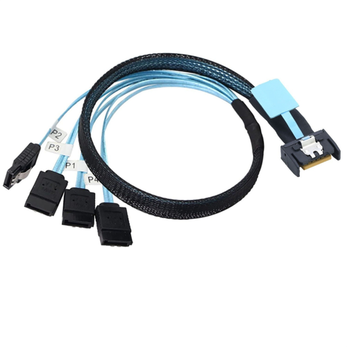 Câble SlimSAS 8654 MCIO 4I 38 broches vers 4x PCIE5.0 PCI-E Server 1M
