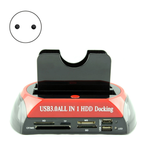 Dobbeltbås HDD-dockingstation USB 3.0 IDE 2,5 & 3,5 tommer EU-stik 1