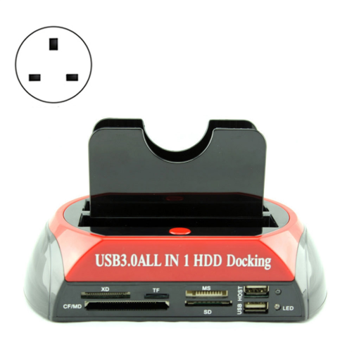 Dobbeltbås harddiskdockingstation USB 3.0 IDE 2,5 & 3,5 tommer UK-stik 1