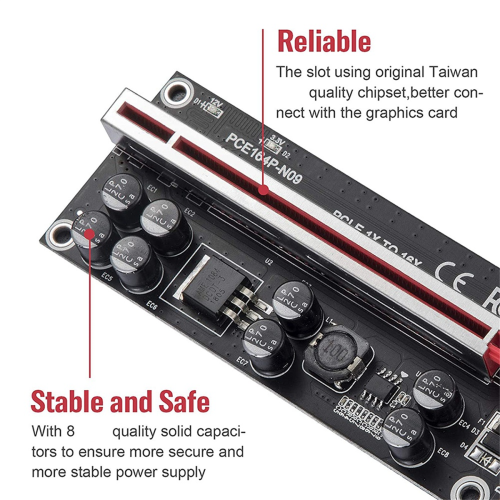 ΜΙΝΙ Επέκταση PCI-E σε Διεπαφή PCI-E 16X με Τροφοδοσία 6Pin 2